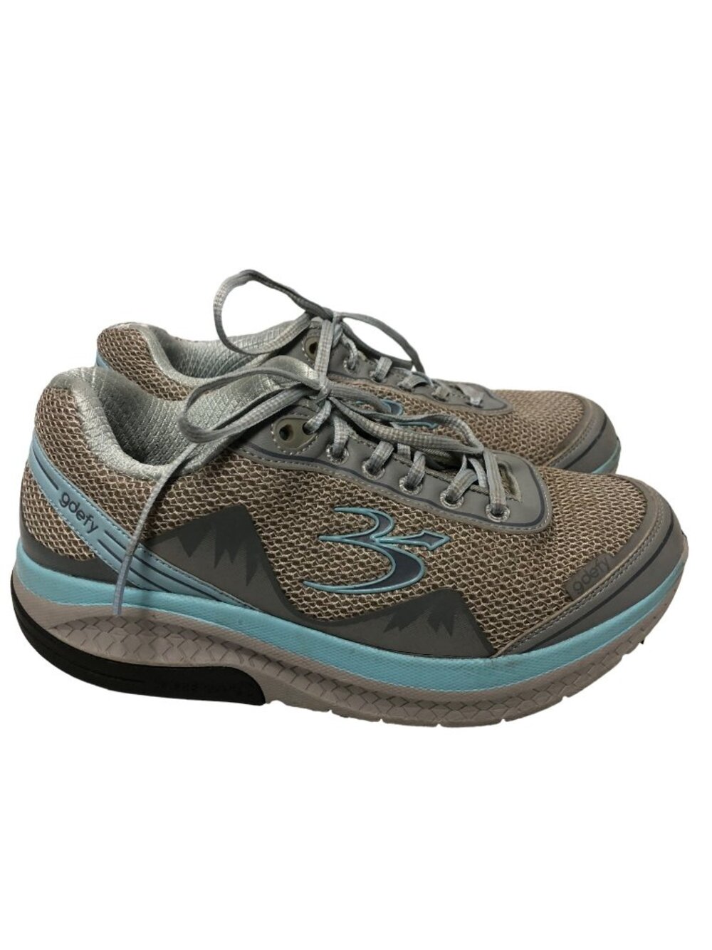 GDefy Gravity Defyer Mighty Walk Athletic Shoes Womens Size 8 Gray Aqua Sneaker